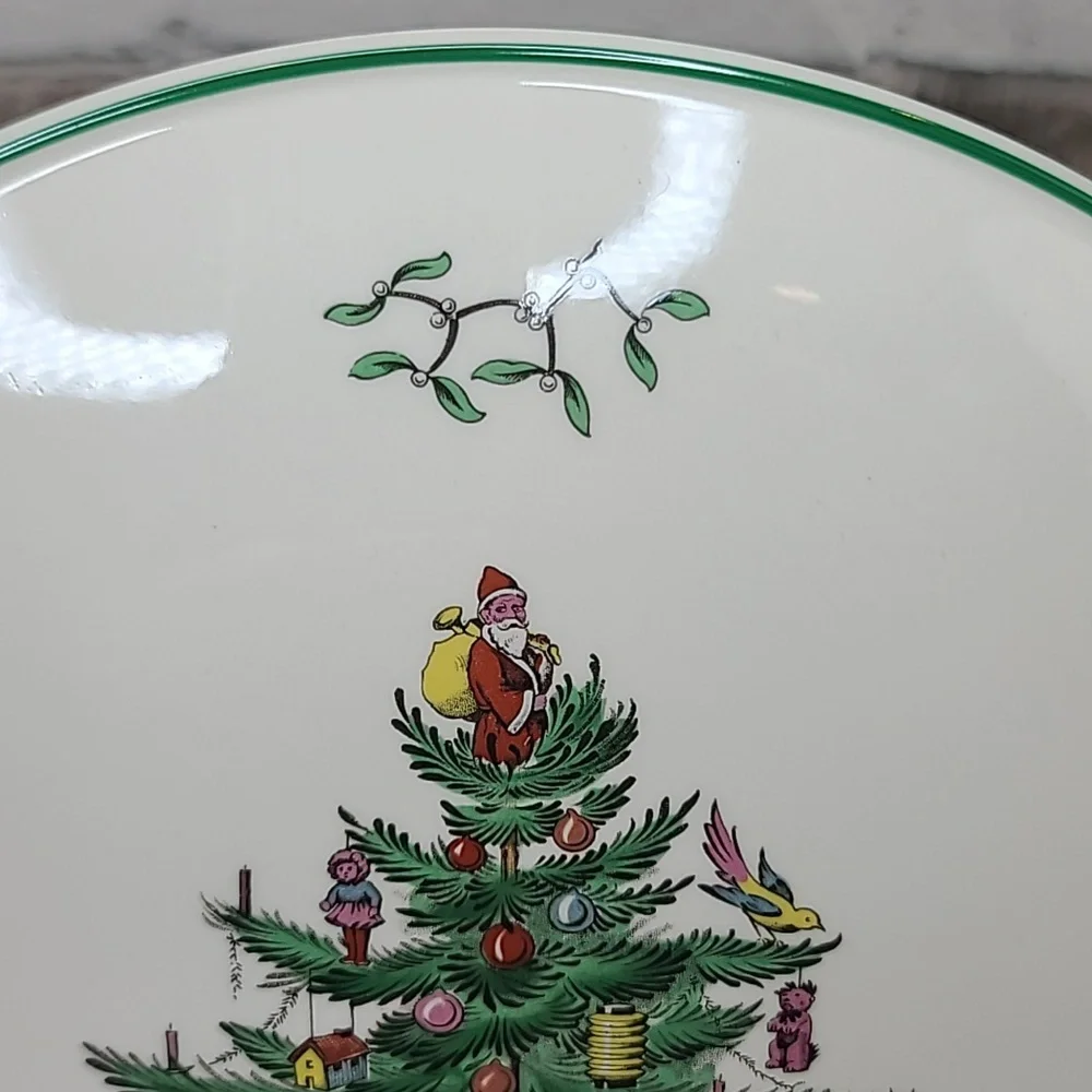 Spode Christmas Tree Classic Collectible Ceramic Round Cake Plate Vintage